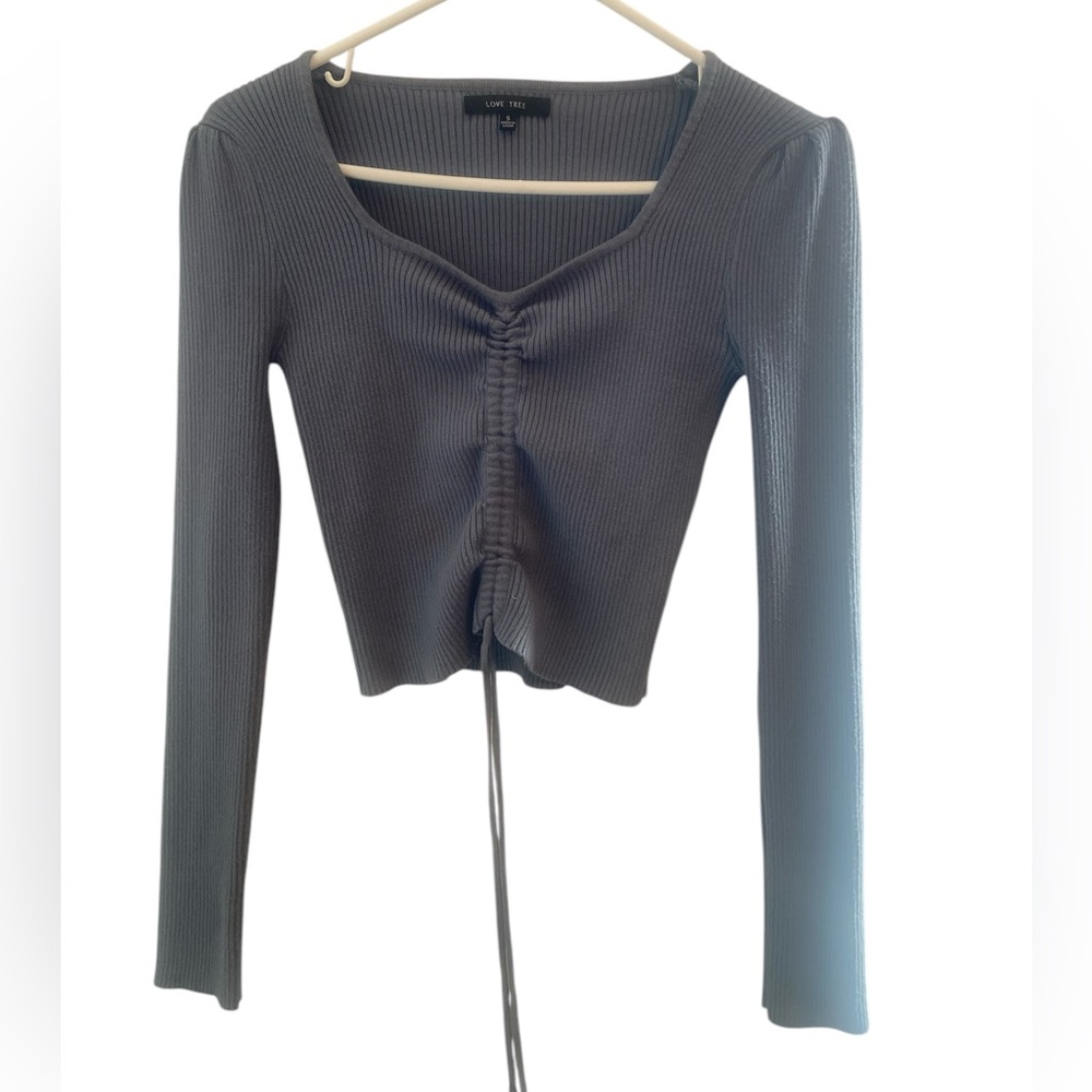 Love tree Women Juniors ribbed long sleeve